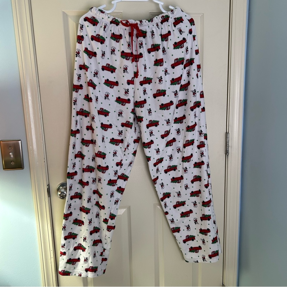 Disney Red and White Flannel Pajama Set Mickey Mouse Women's Sz XL GUC - Picture 7 of 9